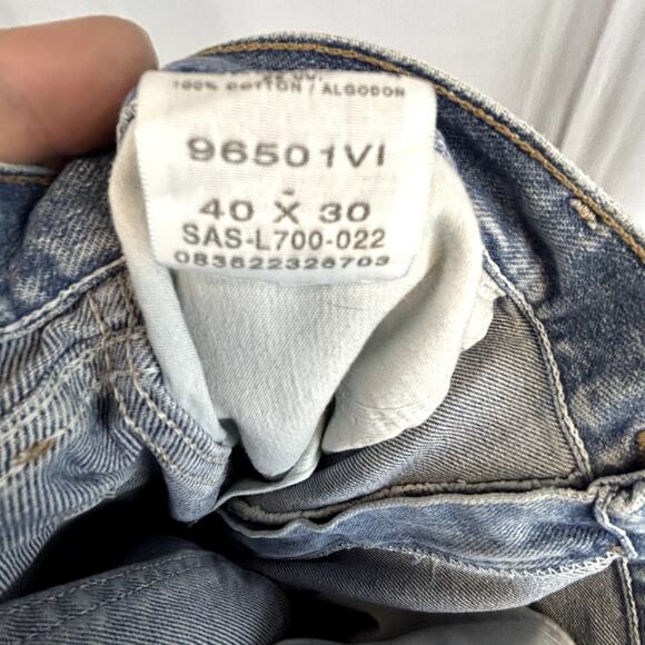 Wrangler Jeans 40x30  heavy denim men's pants distressed flaws - Picture 3 of 16